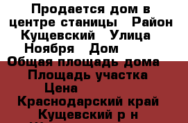 Продается дом в центре станицы › Район ­ Кущевский › Улица ­ 7 Ноября › Дом ­ 121 › Общая площадь дома ­ 40 › Площадь участка ­ 44 › Цена ­ 1 000 000 - Краснодарский край, Кущевский р-н, Шкуринская ст-ца Недвижимость » Дома, коттеджи, дачи продажа   